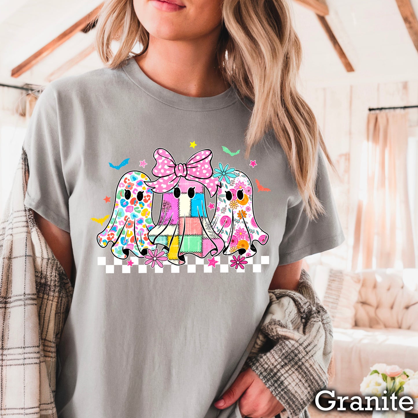 Retro Ghost Halloween Comfort Color Graphic Tee