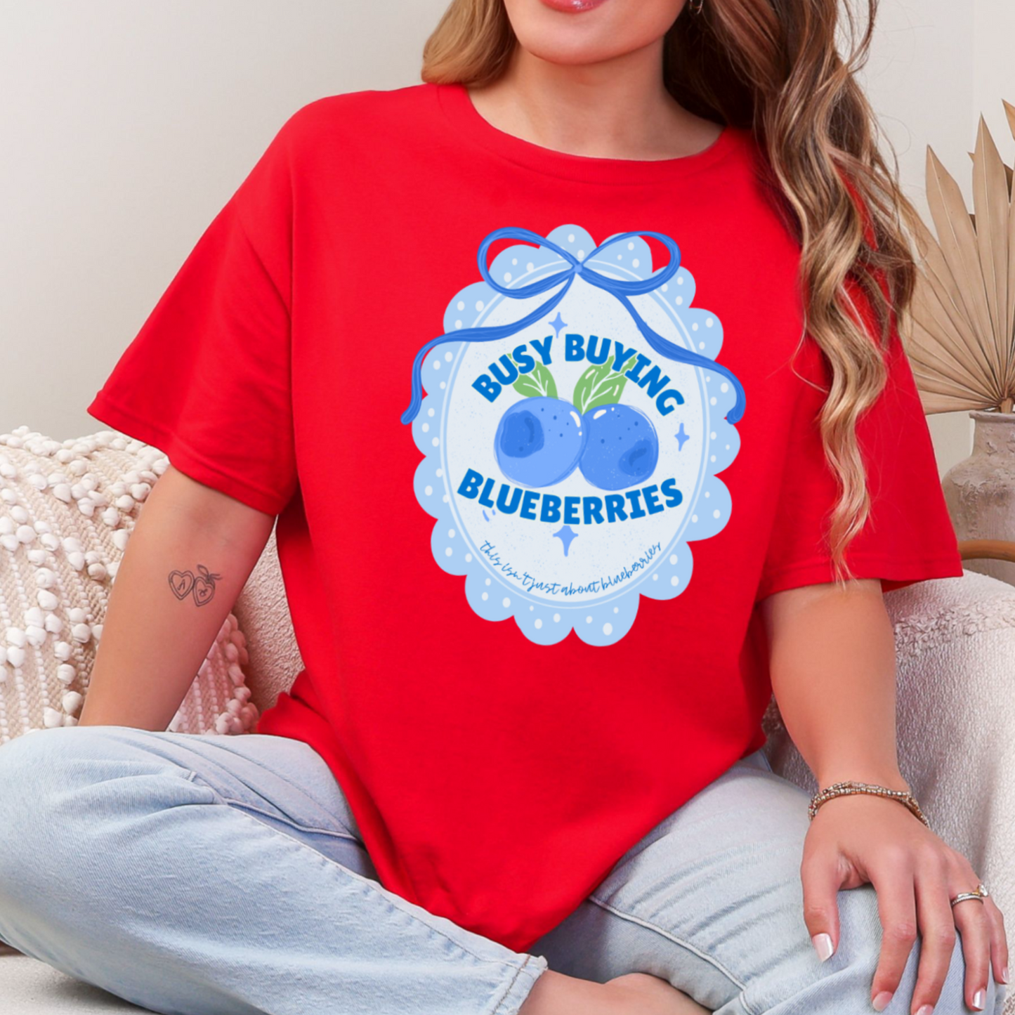 Busy Buying Blueberries Comfort Color Graphic Tee