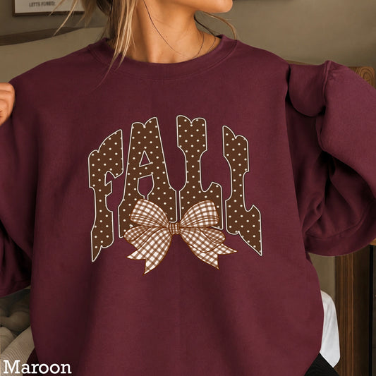 Fall Gingham Crewneck Sweatshirt