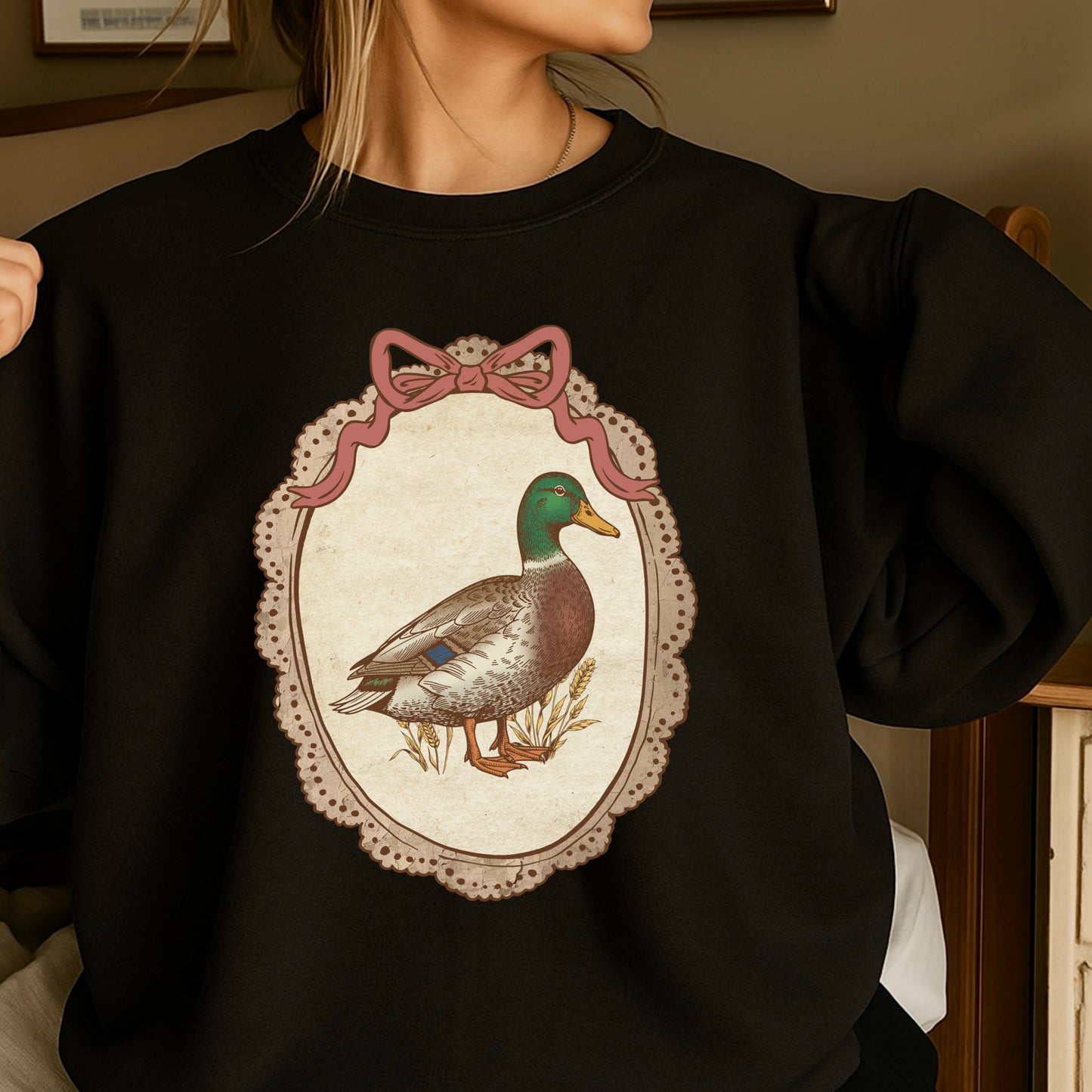Vintage Framed Mallard Duck Crewneck Sweatshirt