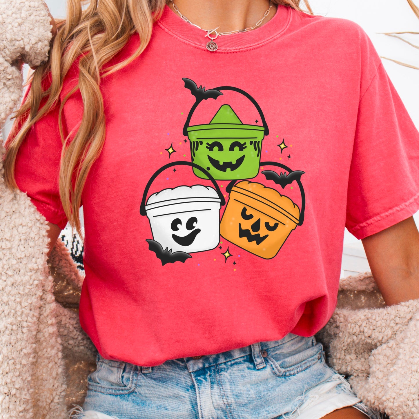 Halloween Meal Bucket Comfort Color Graphic Tee