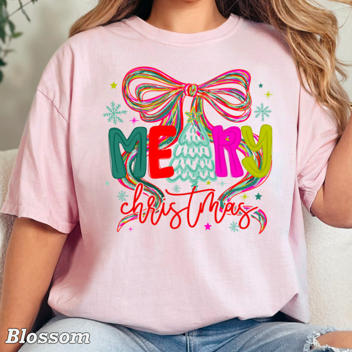 Merry Christmas Comfort Color Graphic Tee