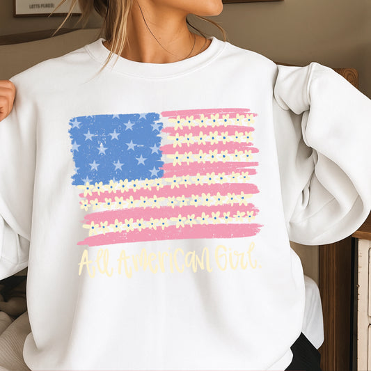 All American Girl Crewneck Sweatshirt