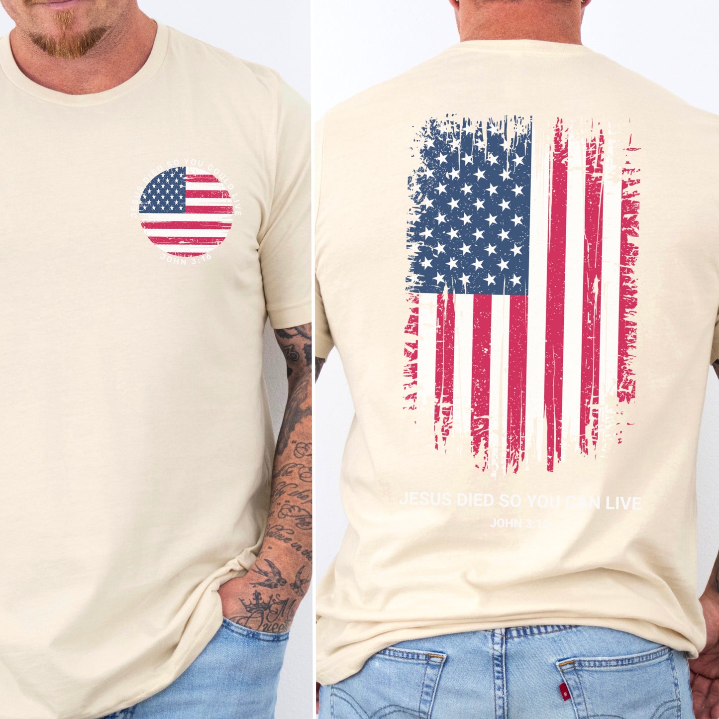 Jesus Died So You Can Live John 3:16 Comfort Color Graphic Tee