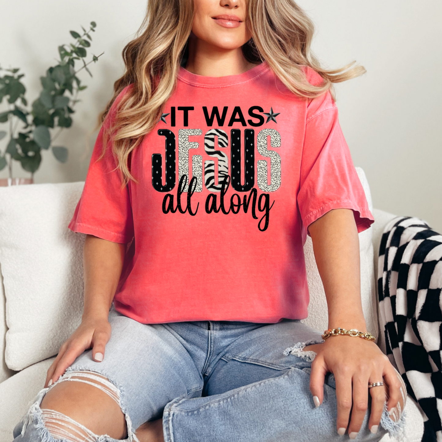 It Was Jesus All Along Comfort Color Graphic Tee
