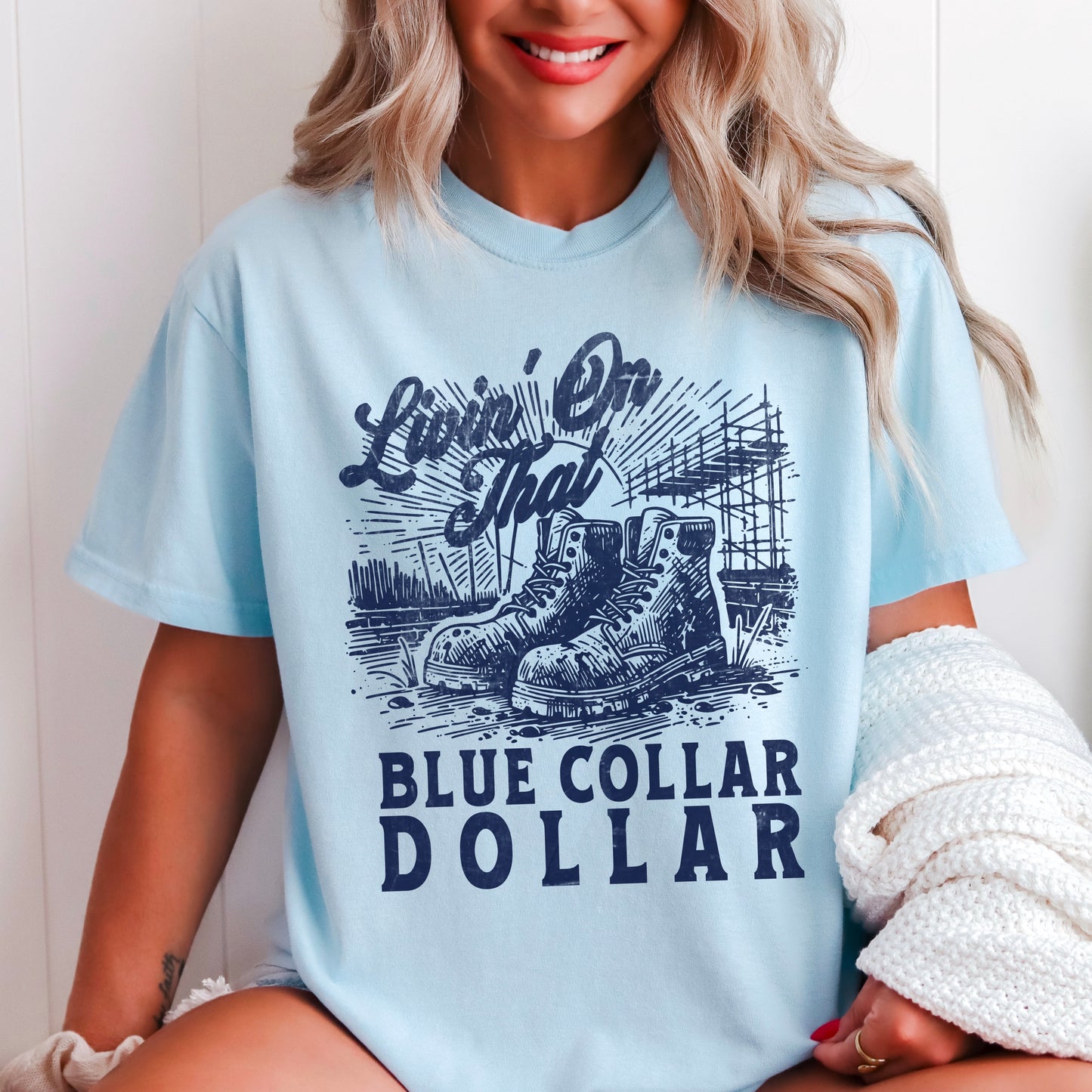 SHIPS 5/16 Livin On That Blue Collar Dollar Screen Print Transfer