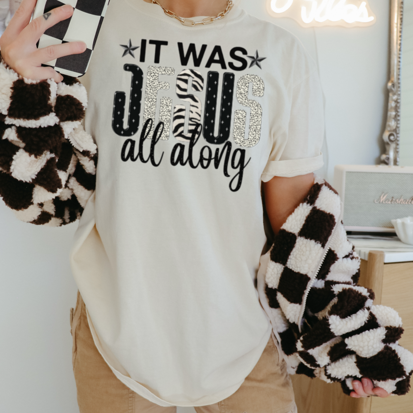 It Was Jesus All Along Comfort Color Graphic Tee