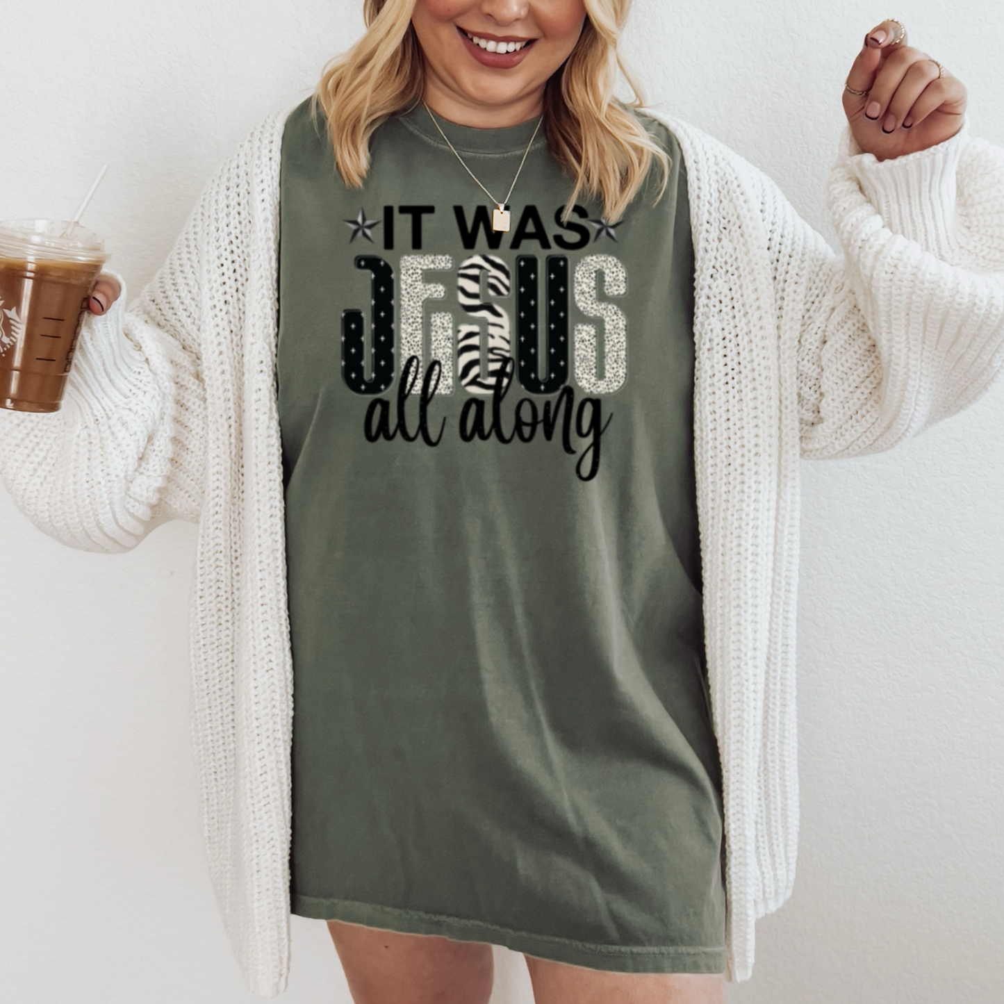 It Was Jesus All Along Comfort Color Graphic Tee