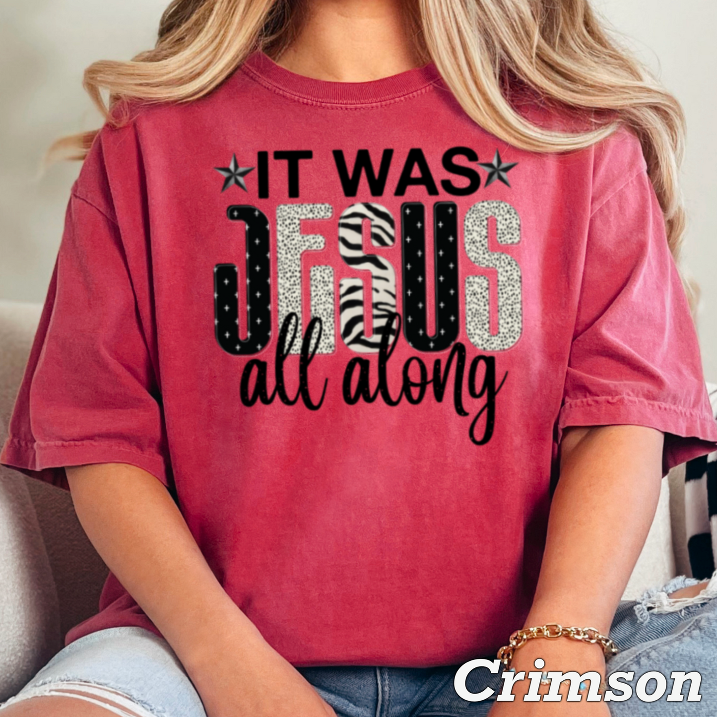 It Was Jesus All Along Comfort Color Graphic Tee