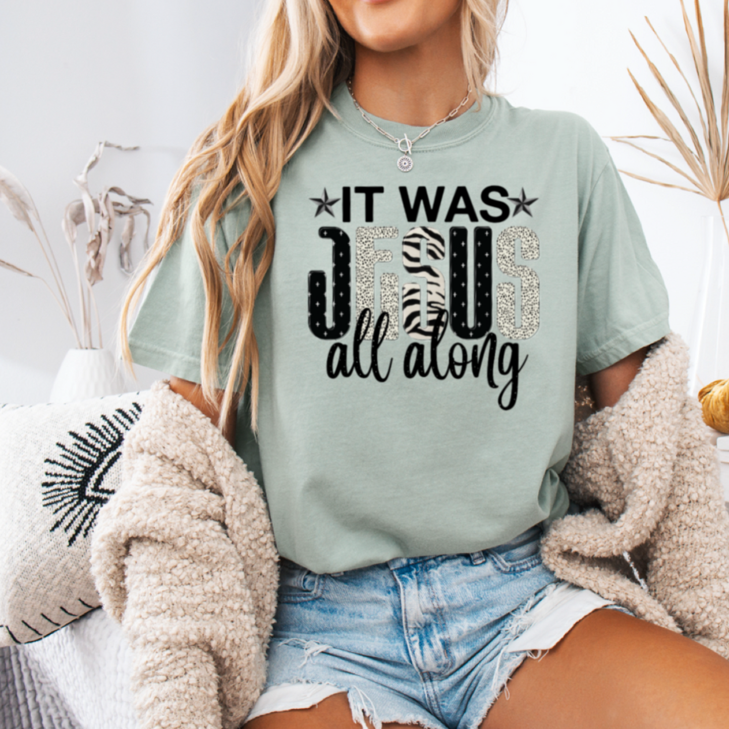 It Was Jesus All Along Comfort Color Graphic Tee