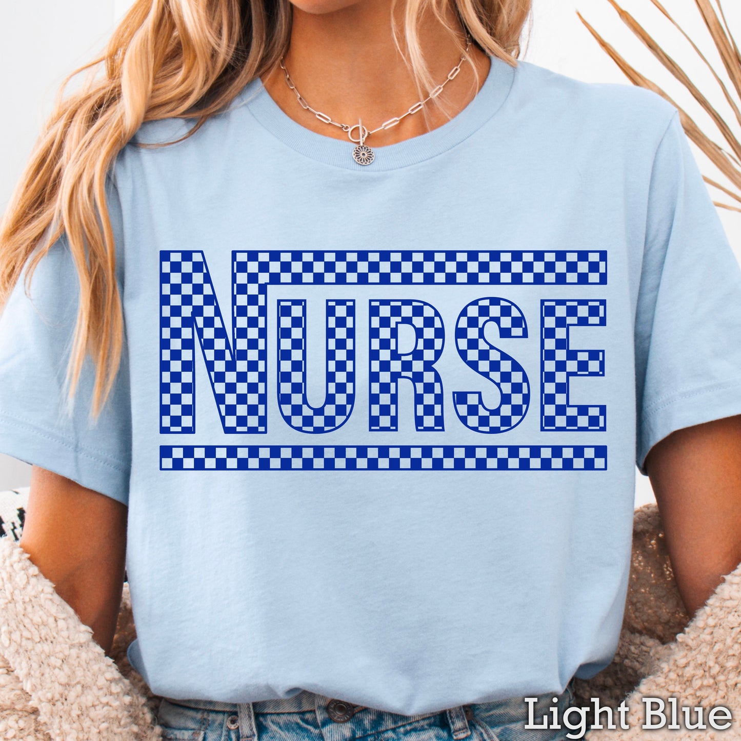 Checkered Nurse Screen Print Transfer