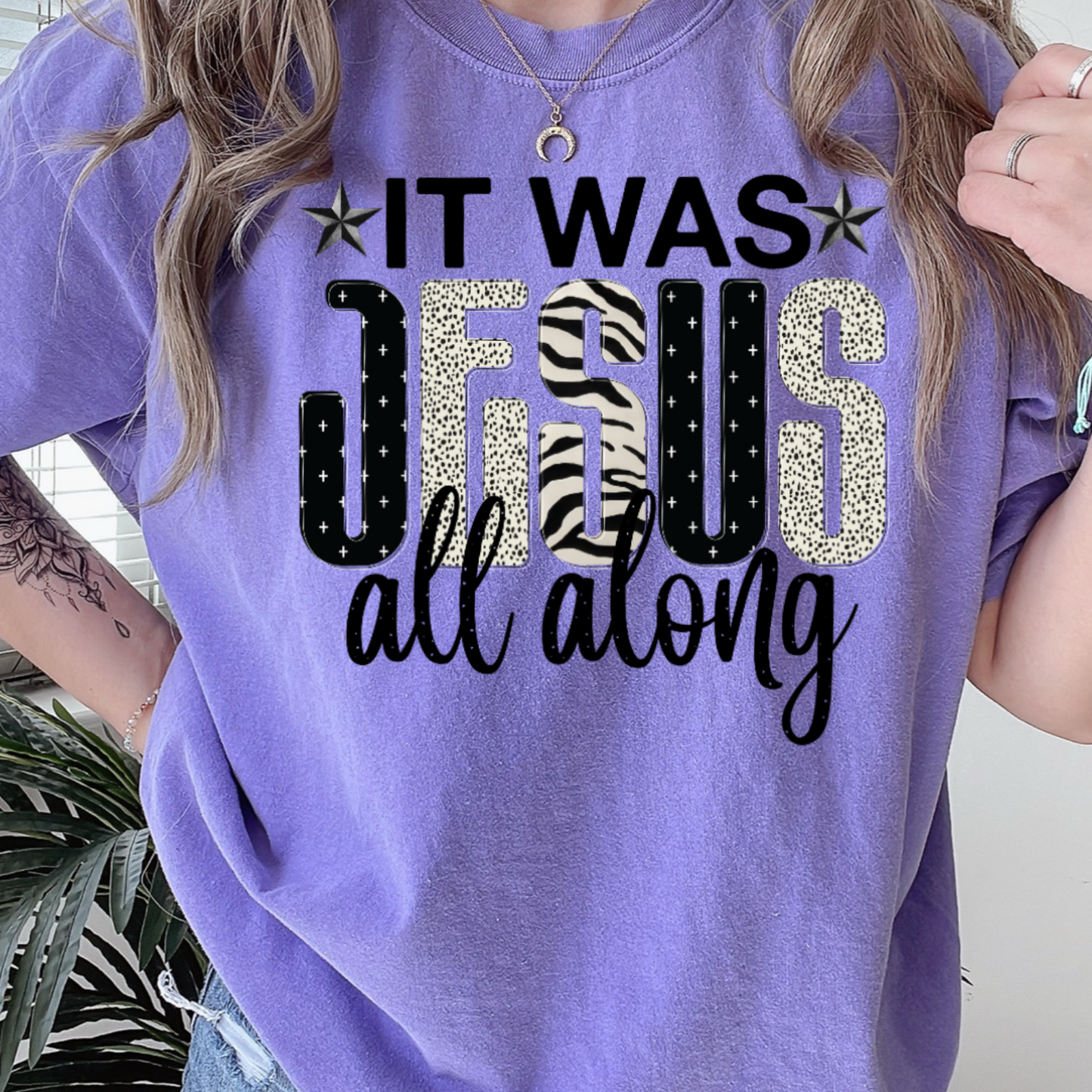 It Was Jesus All Along Comfort Color Graphic Tee