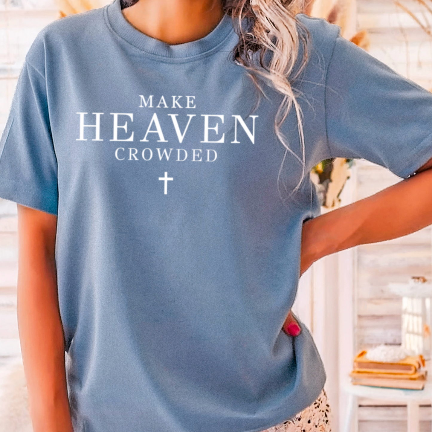 Make Heaven Crowded Comfort Color Graphic Tee