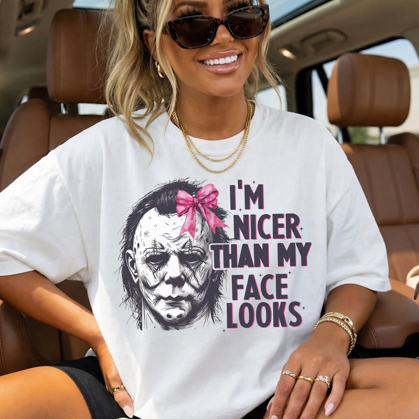 I’m Nicer Than My Face Looks Halloween DTF Transfer
