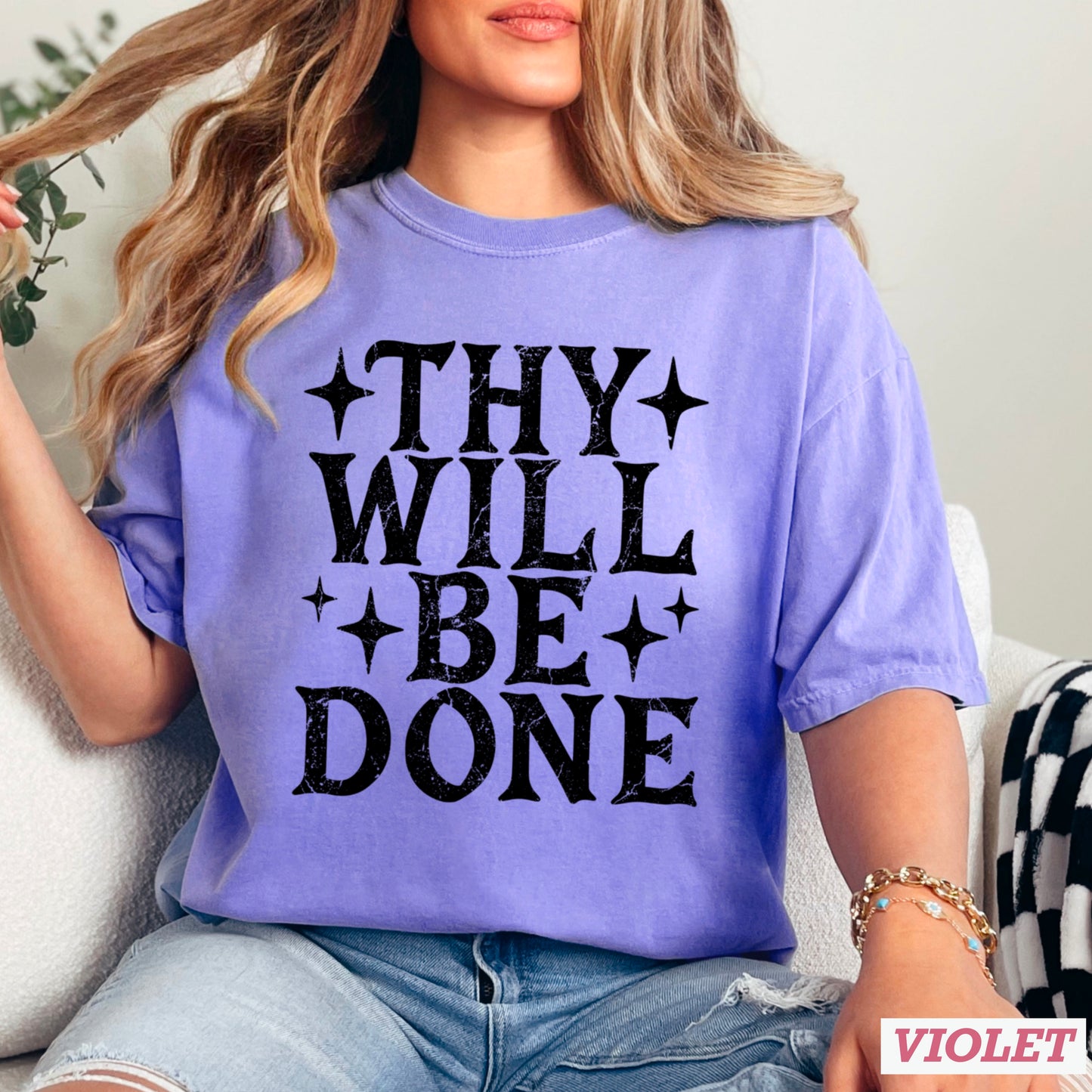 Thy Will Be Done Comfort Color Graphic Tee