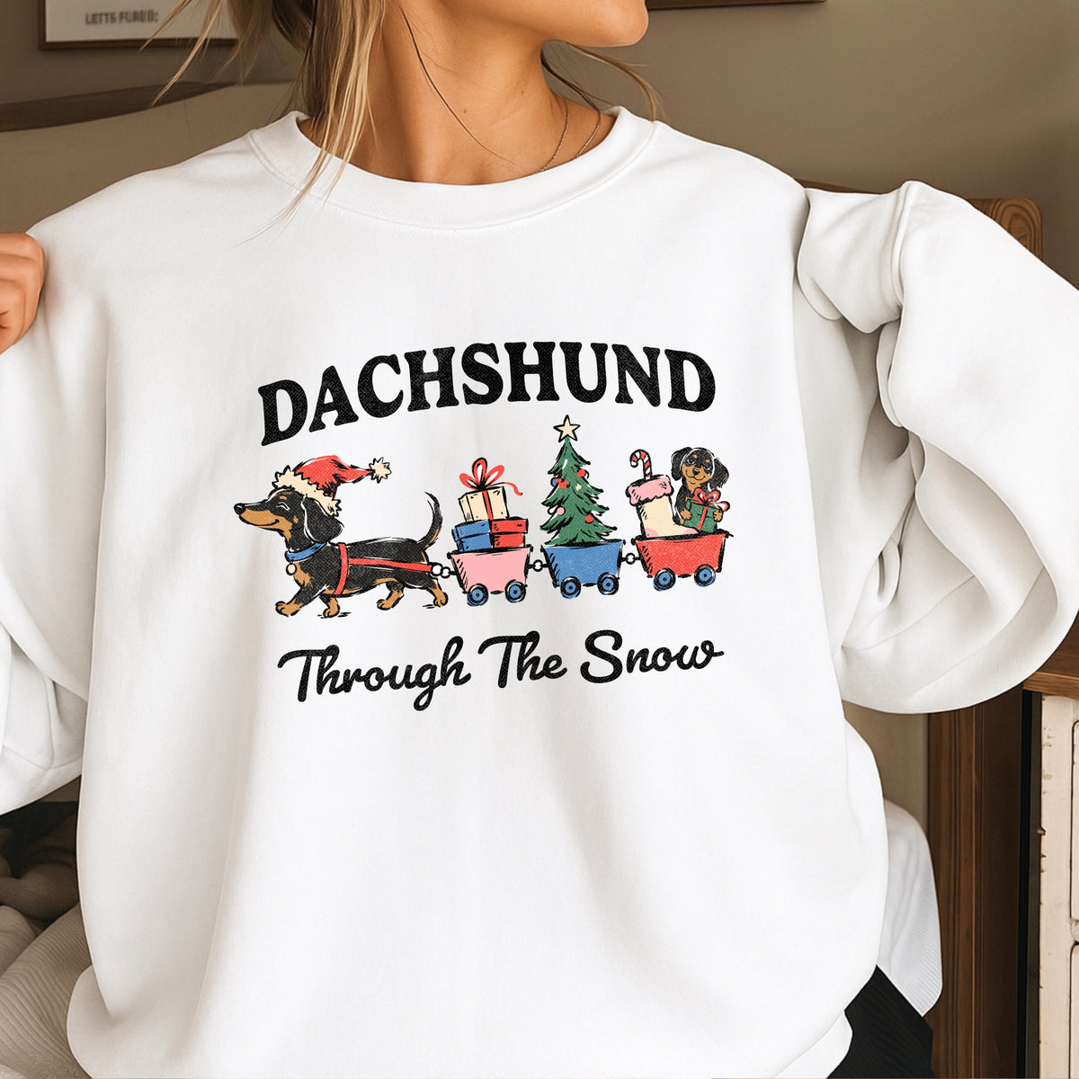 Dachshund Through the Snow Christmas DTF Transfer