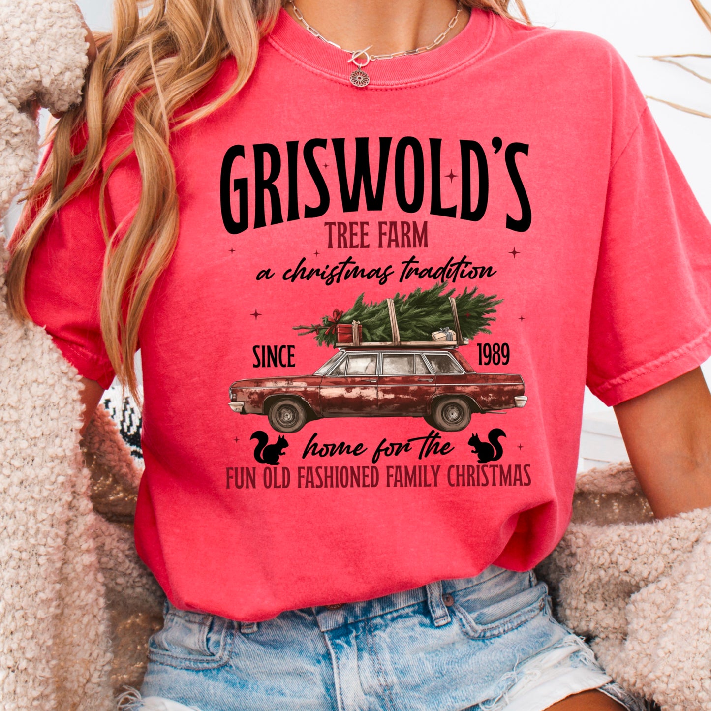 Griswold’s Christmas Tree Farm Comfort Color Graphic Tee WS Closes 10/6