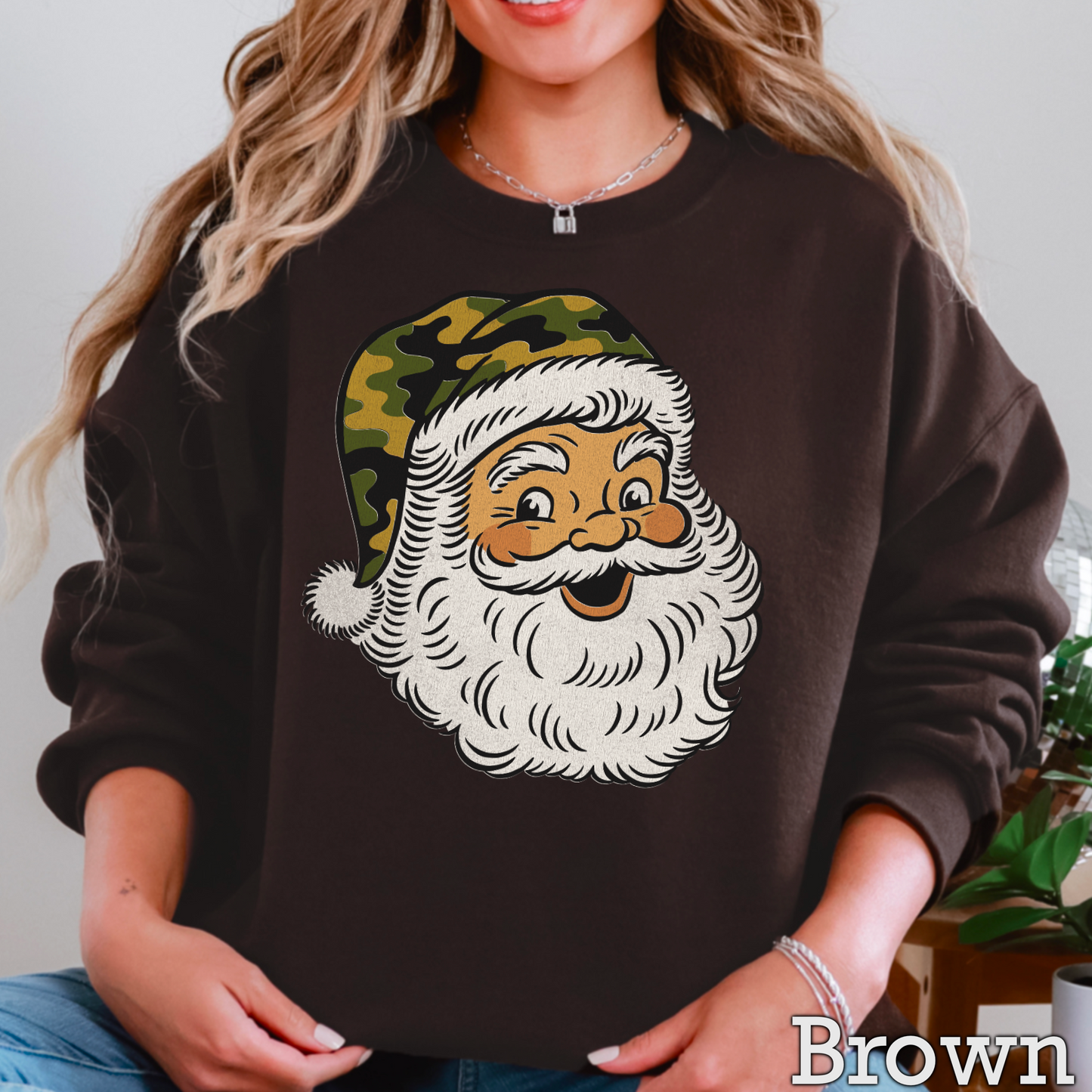 Camo Santa Crewneck Sweatshirt