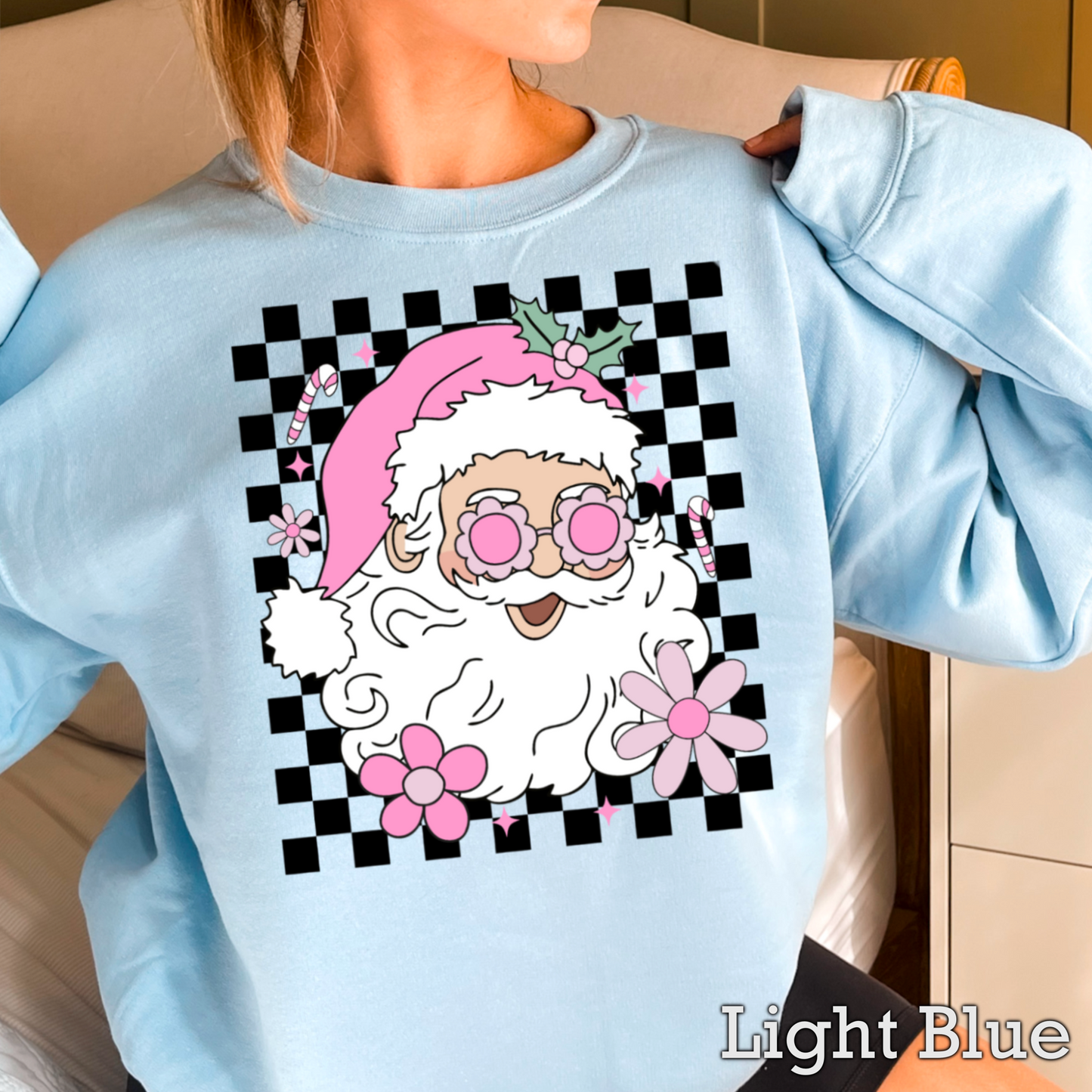 Checkered Groovy Santa Crewneck Sweatshirt