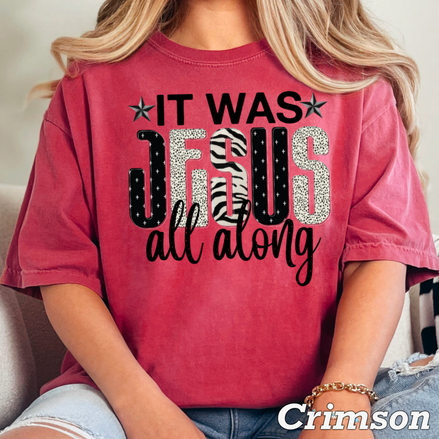 It Was Jesus All Along Comfort Color Graphic Tee