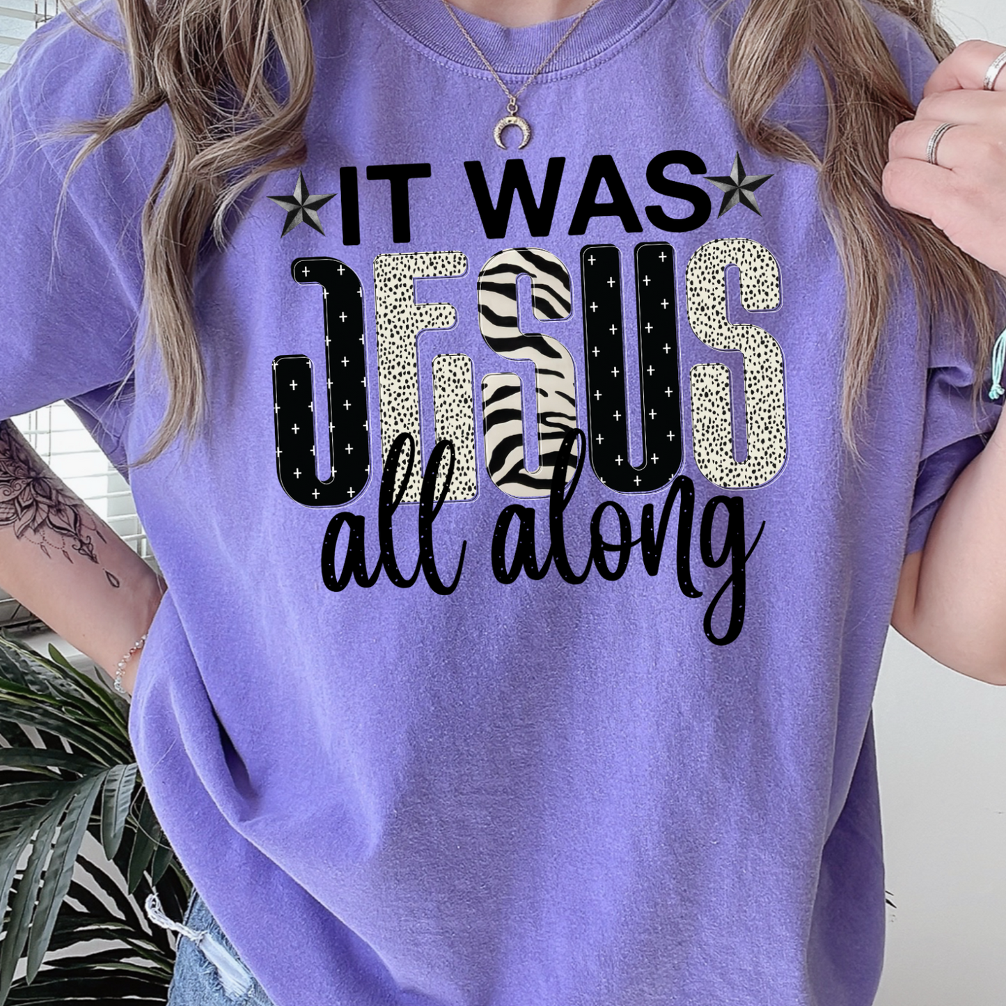 It Was Jesus All Along Comfort Color Graphic Tee