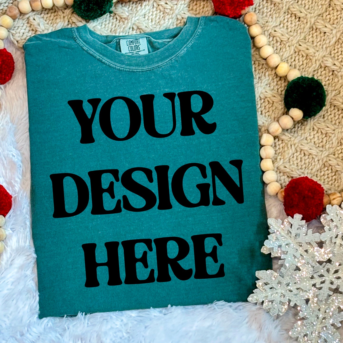 Blue Spruce Christmas Mockup Digital Design Download