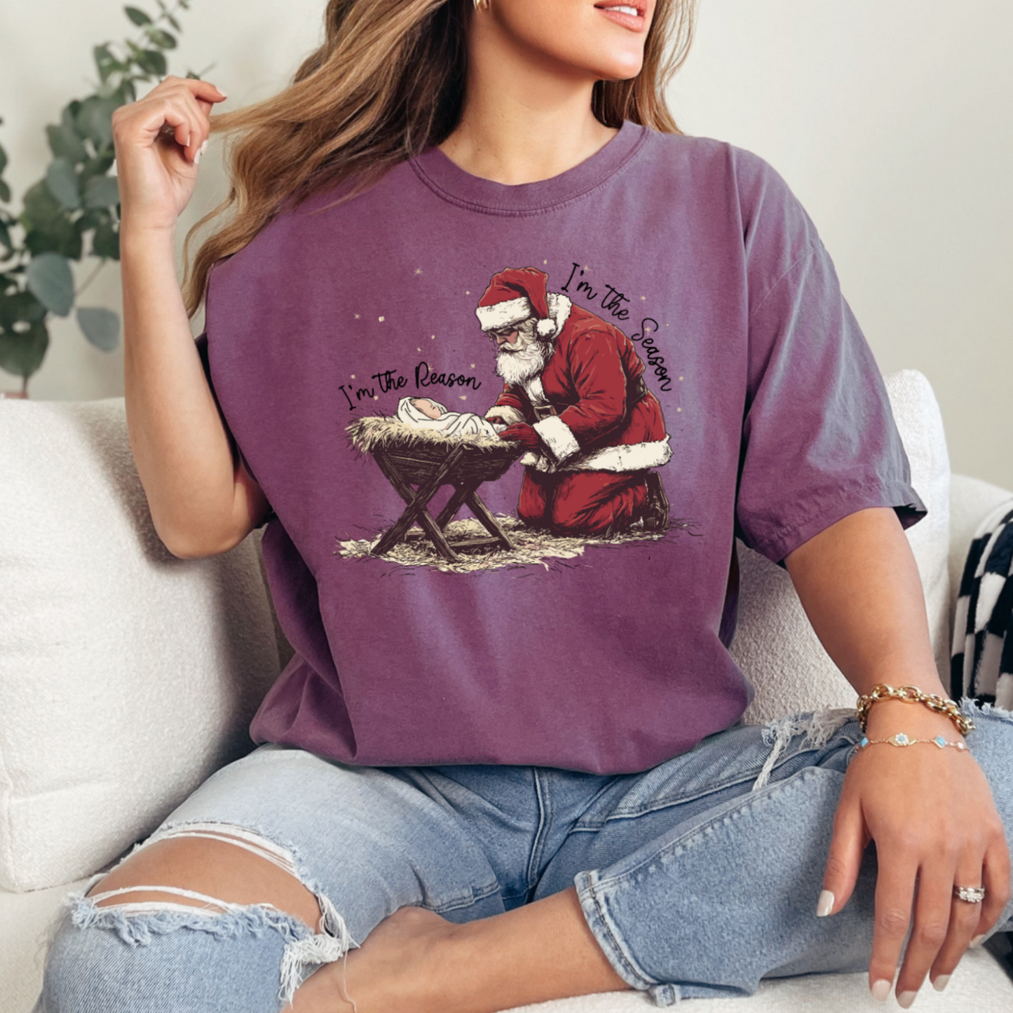 He’s The Reason Im The Season Comfort Color Graphic Tee