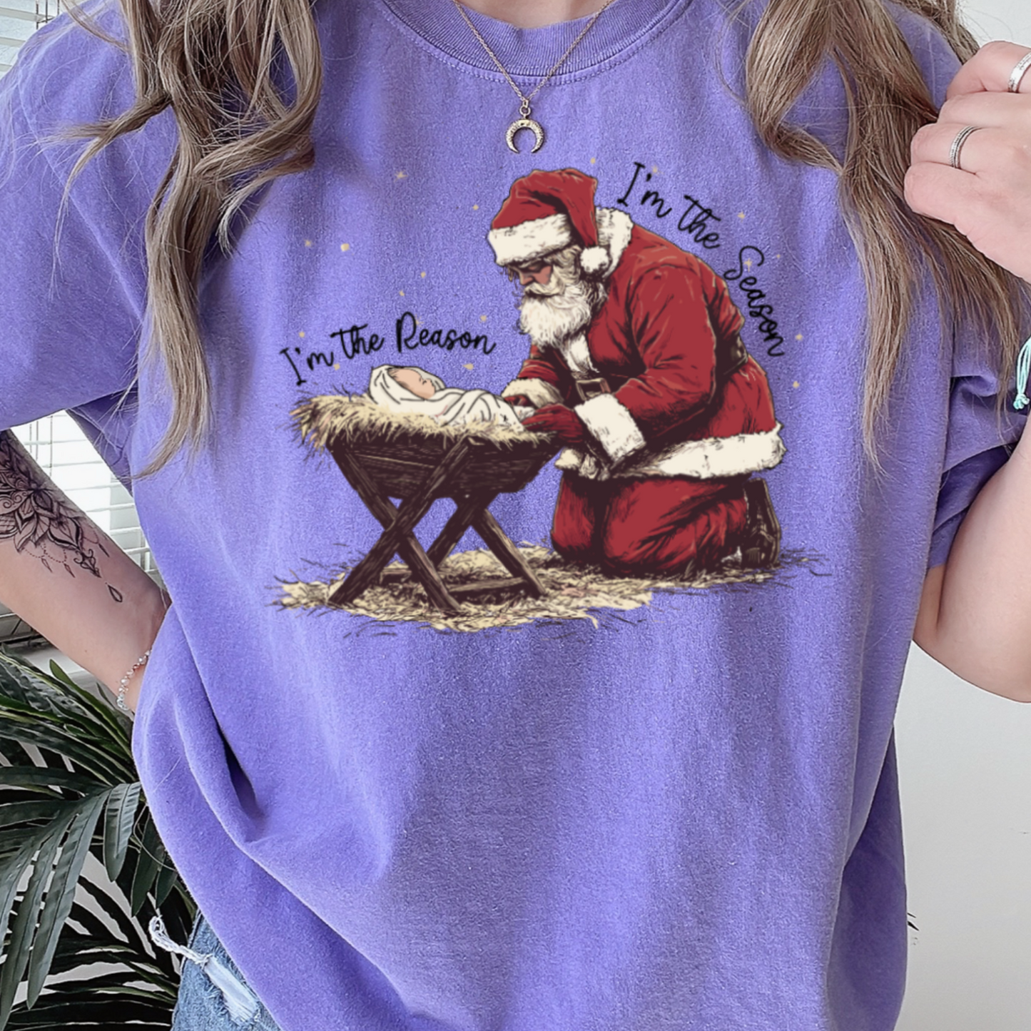 He’s The Reason Im The Season Comfort Color Graphic Tee