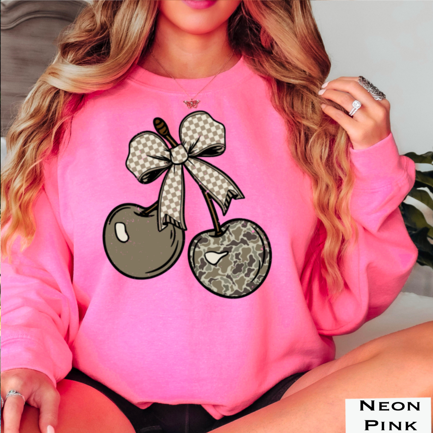 Camo Cherries Crewneck Sweatshirt