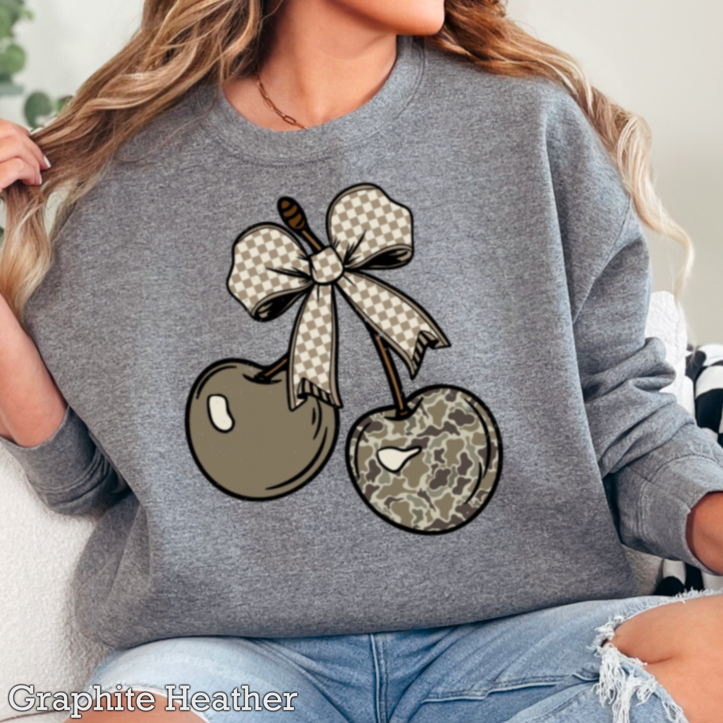 Camo Cherries Crewneck Sweatshirt