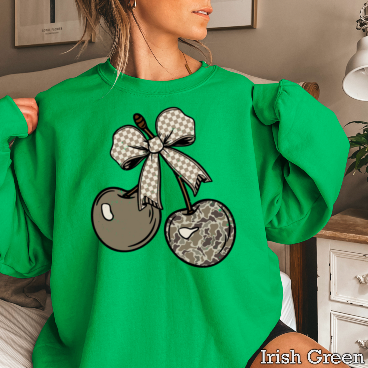 Camo Cherries Crewneck Sweatshirt