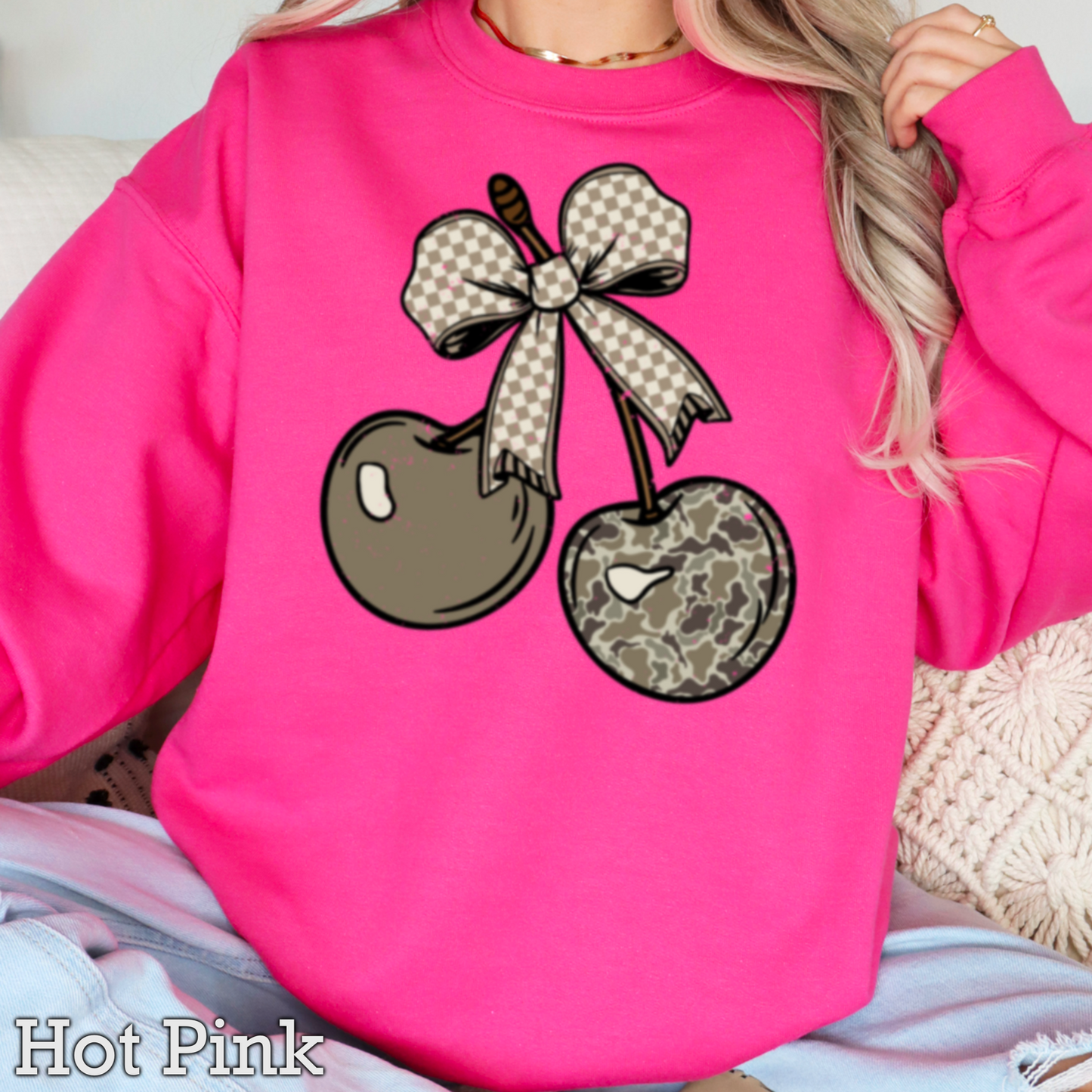 Camo Cherries Crewneck Sweatshirt