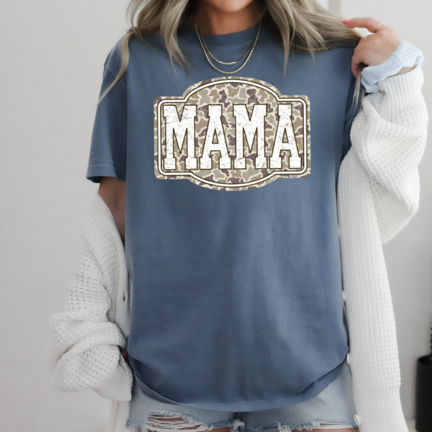 Camo Mama Comfort Color Graphic Tee