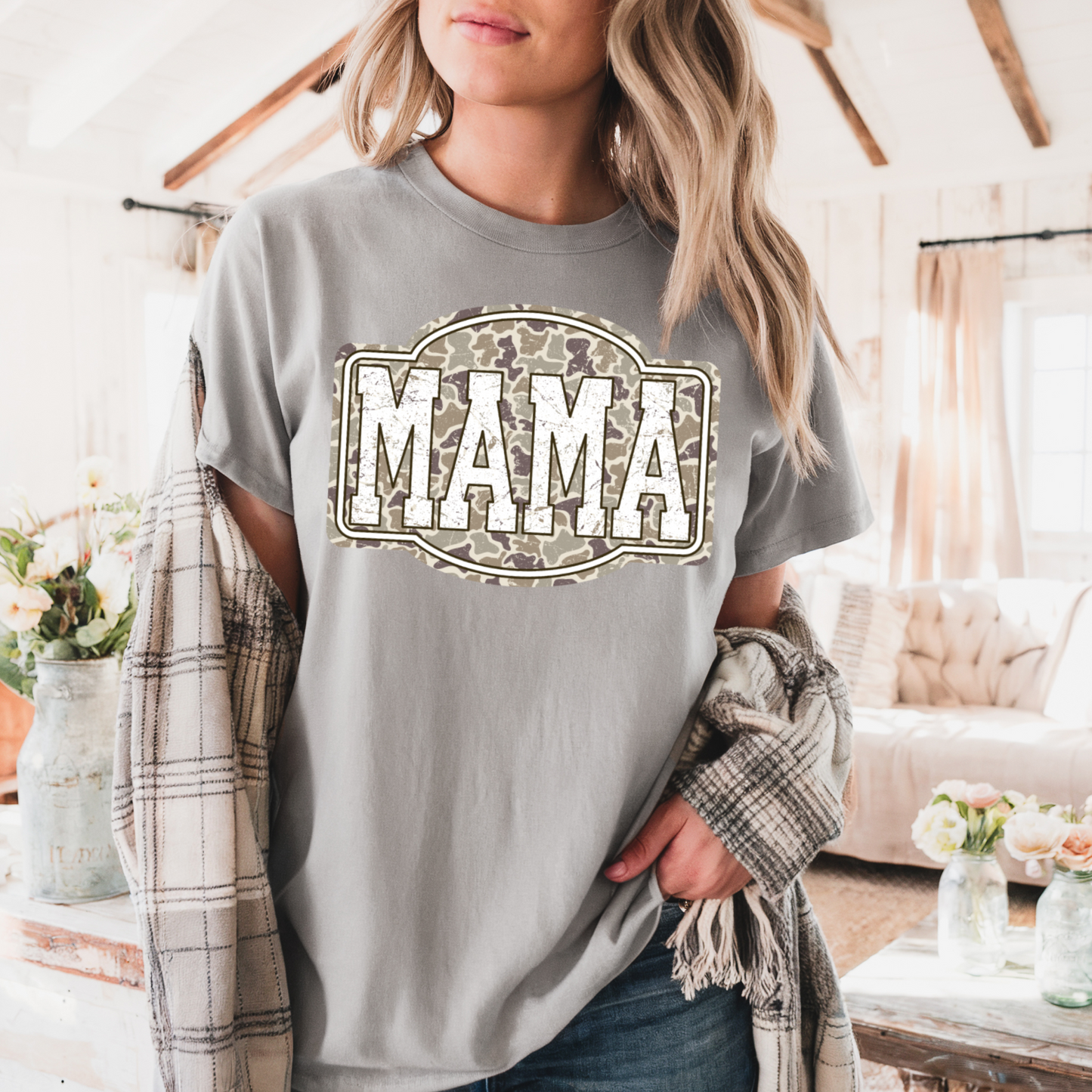 Camo Mama Comfort Color Graphic Tee