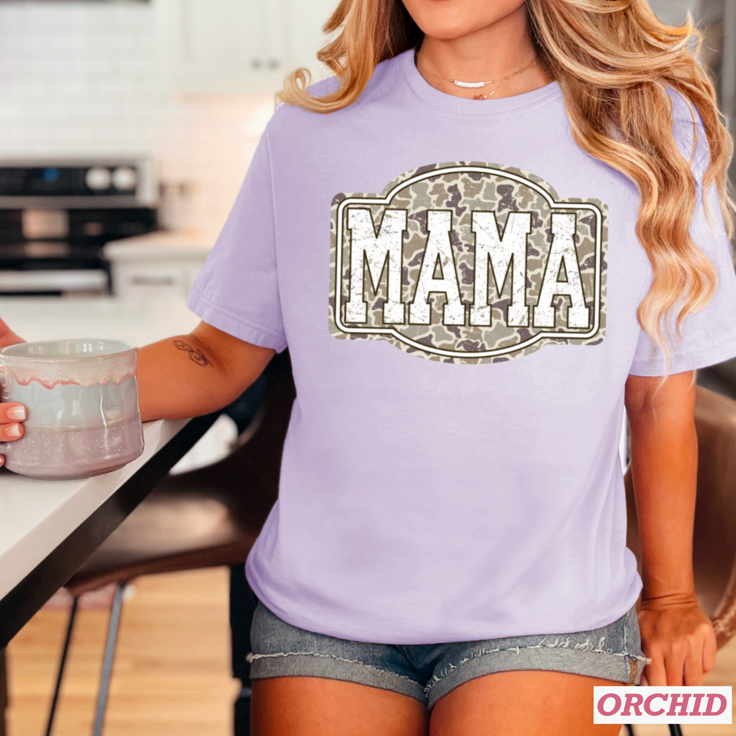 Camo Mama Comfort Color Graphic Tee