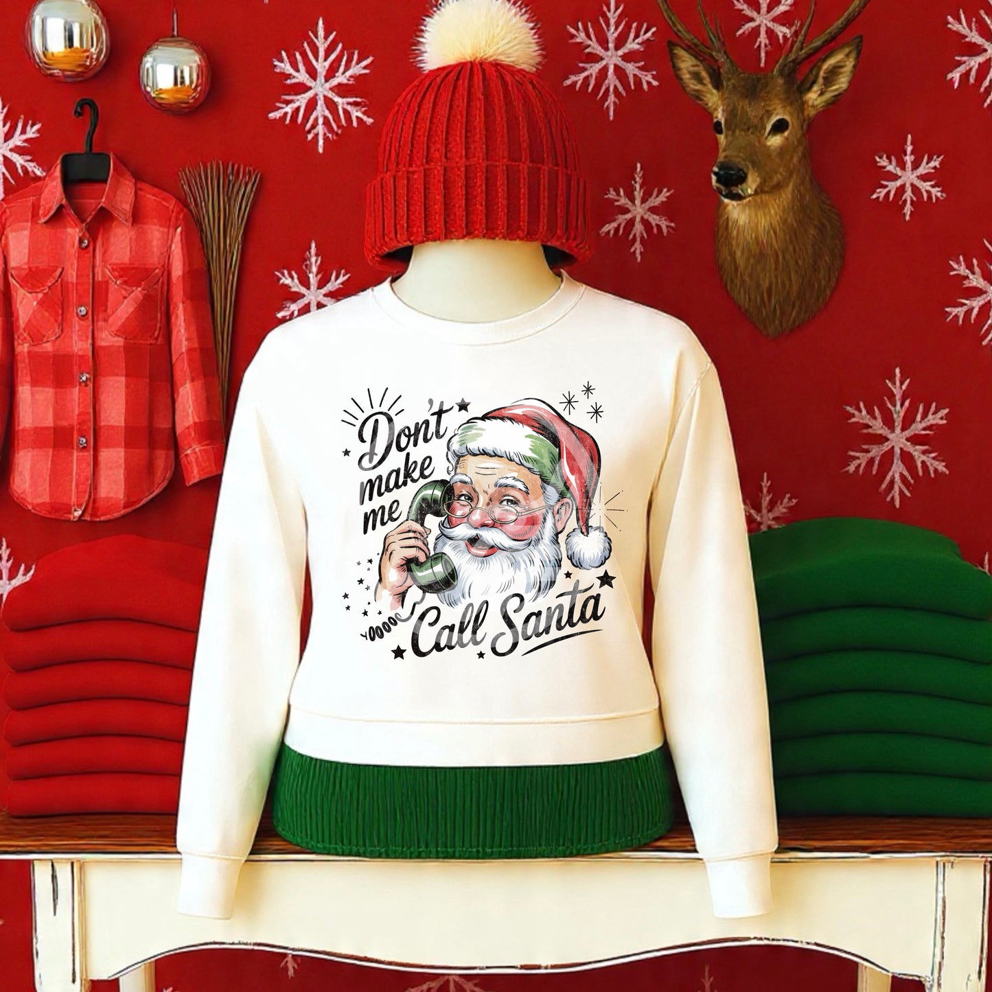 Don’t Make Me Call Santa Christmas DTF Transfer