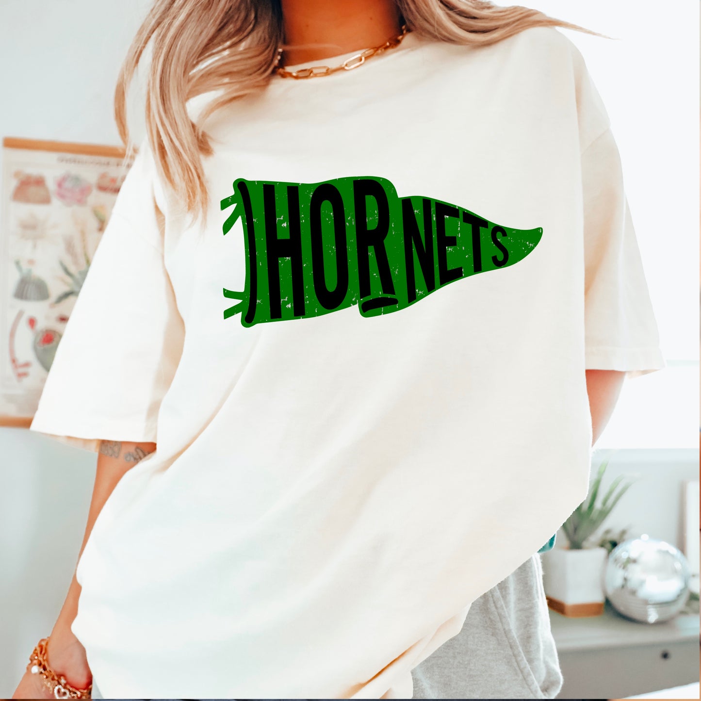 Hornets Pennant Flag DTF Transfer