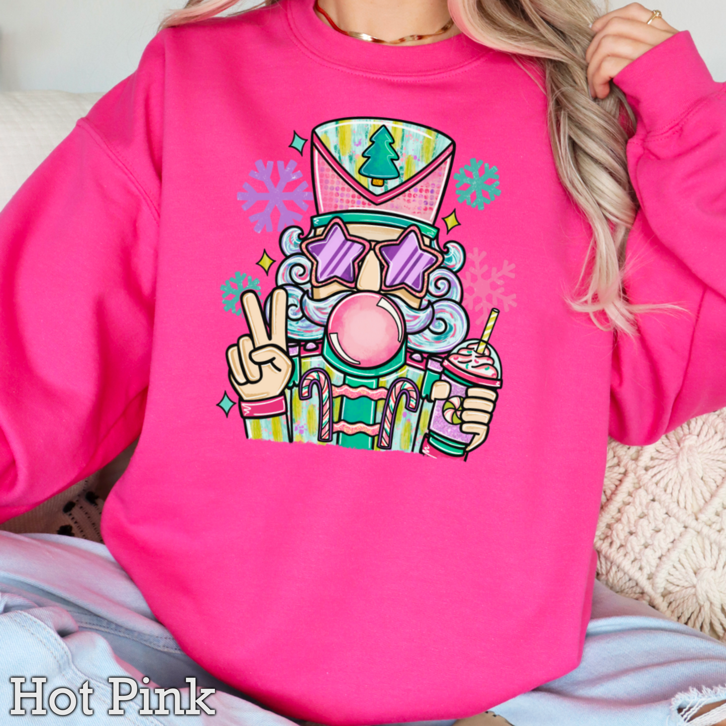 Preppy Nutcracker Graphic Crewneck Sweatshirt