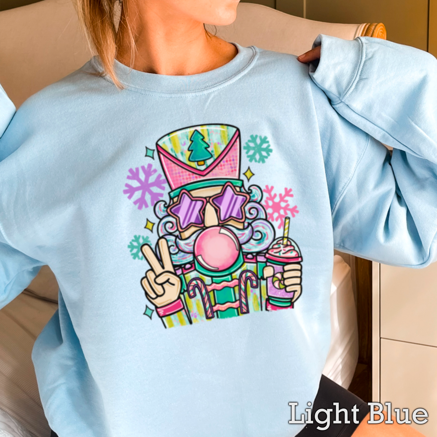 Preppy Nutcracker Graphic Crewneck Sweatshirt