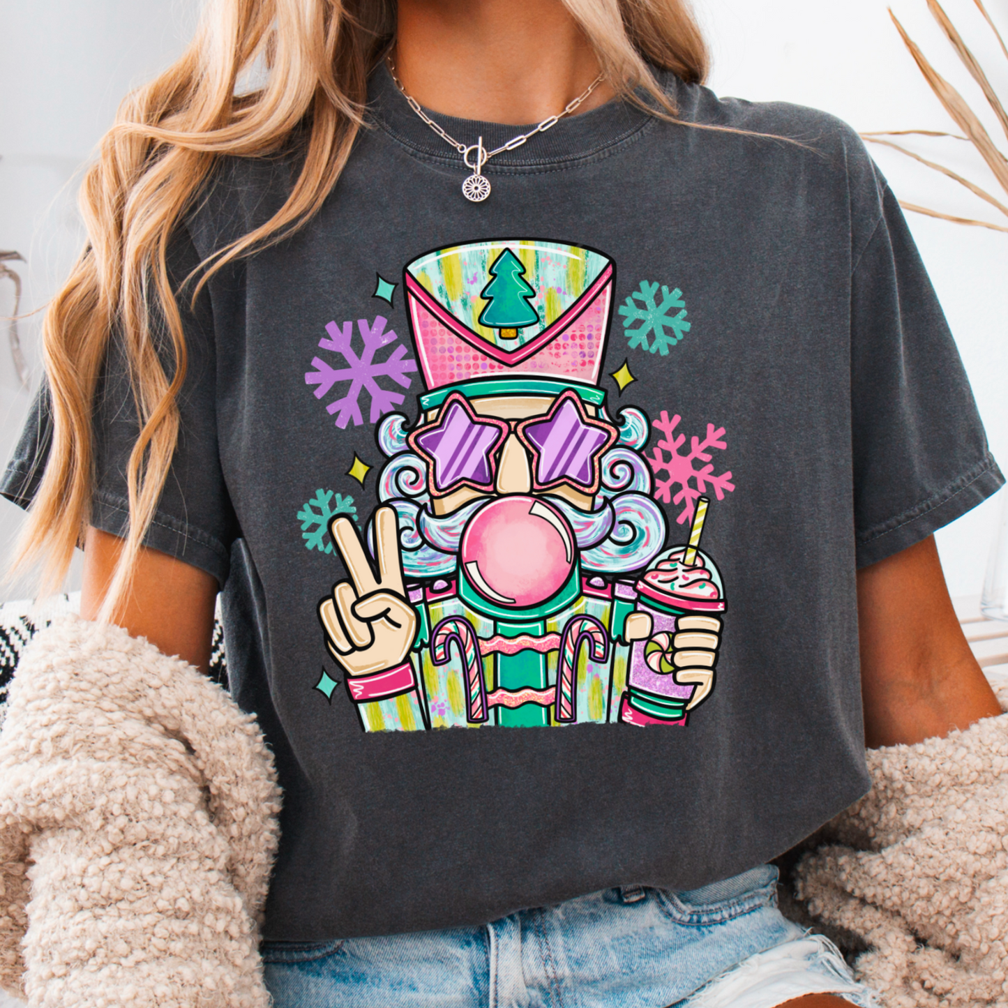 Preppy Nutcracker Comfort Color Graphic Tee