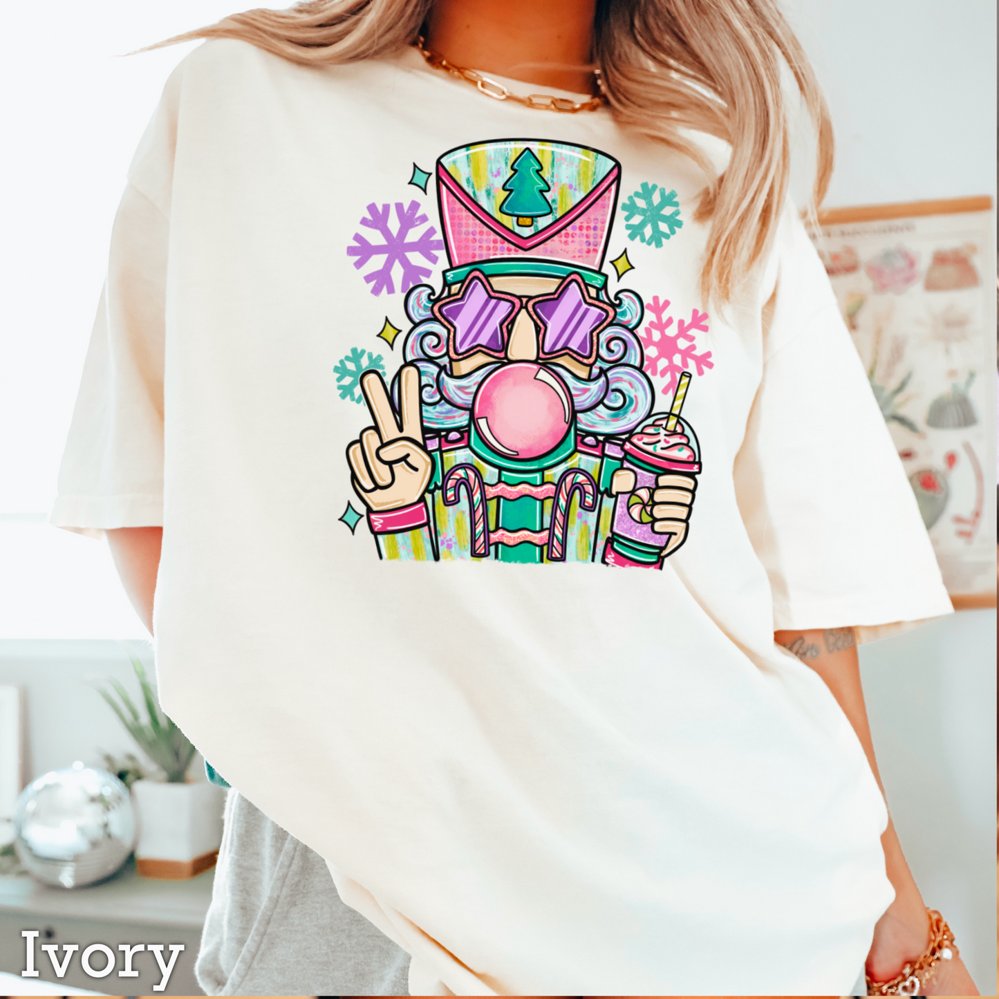 Preppy Nutcracker Comfort Color Graphic Tee