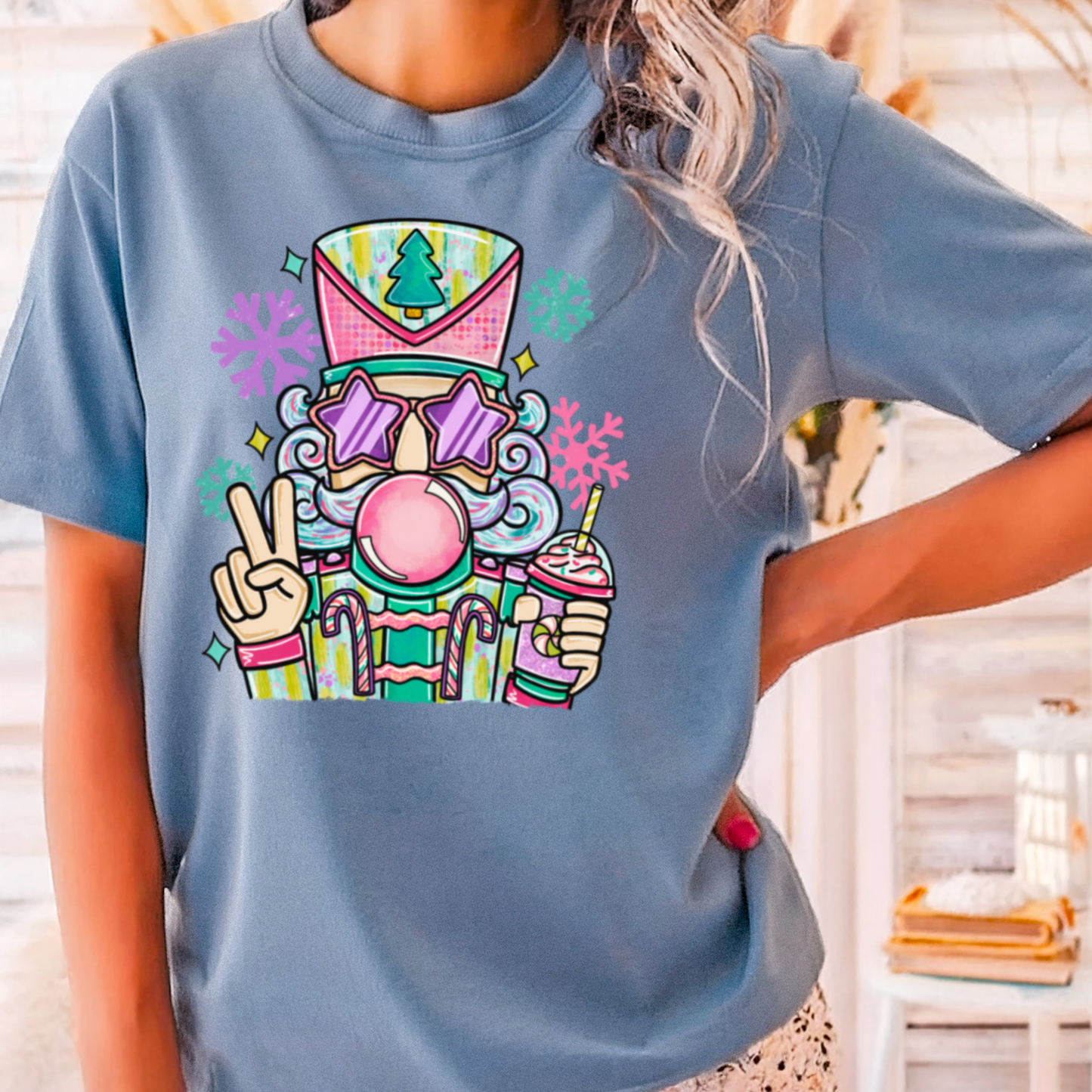 Preppy Nutcracker Comfort Color Graphic Tee