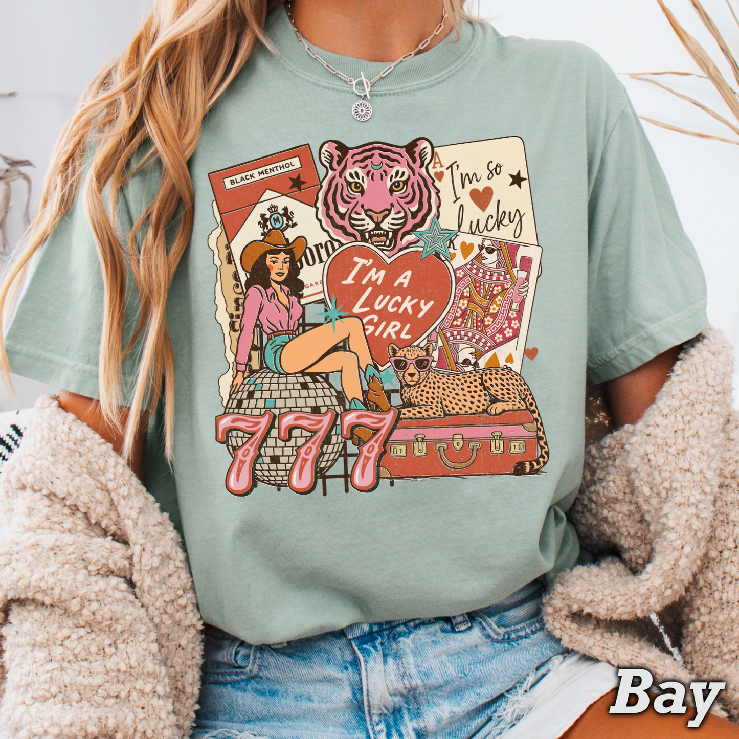 Lucky Girl Comfort Color Graphic Tee