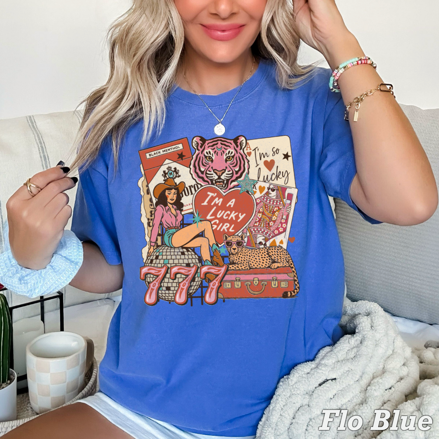 Lucky Girl Comfort Color Graphic Tee