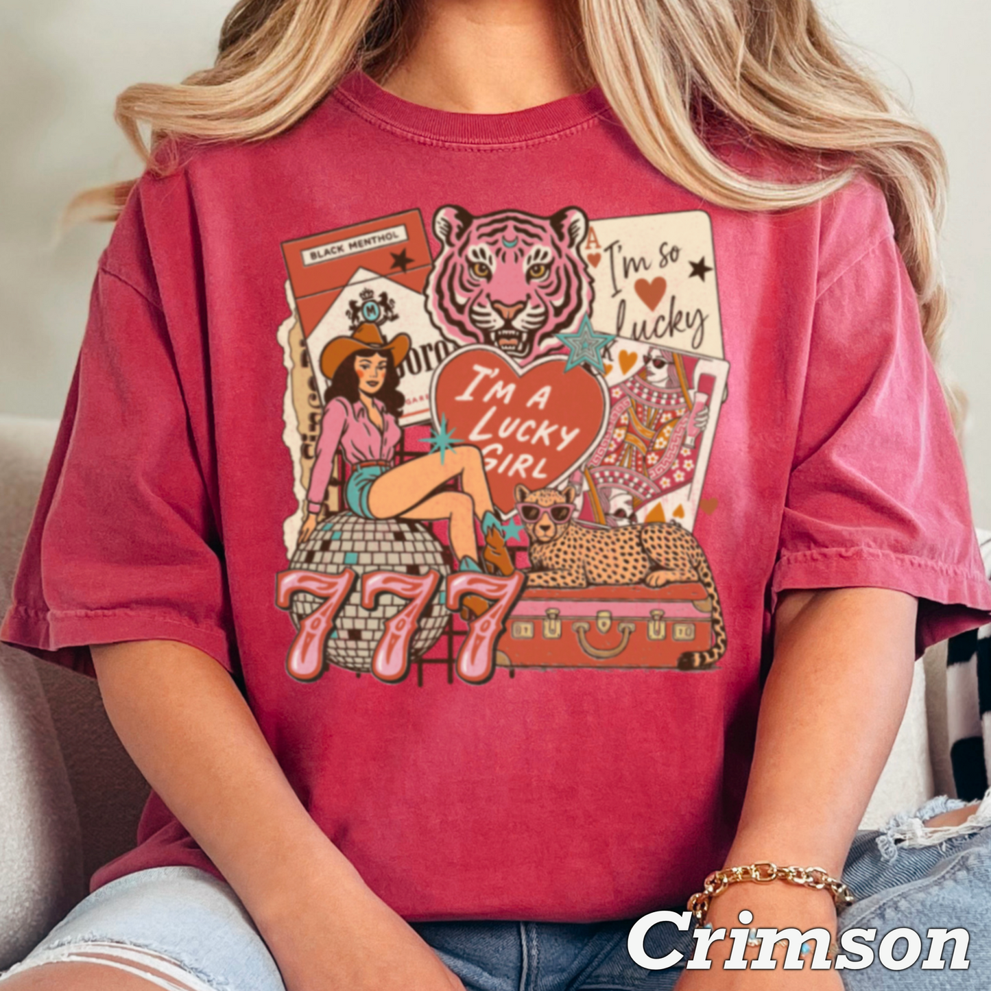 Lucky Girl Comfort Color Graphic Tee