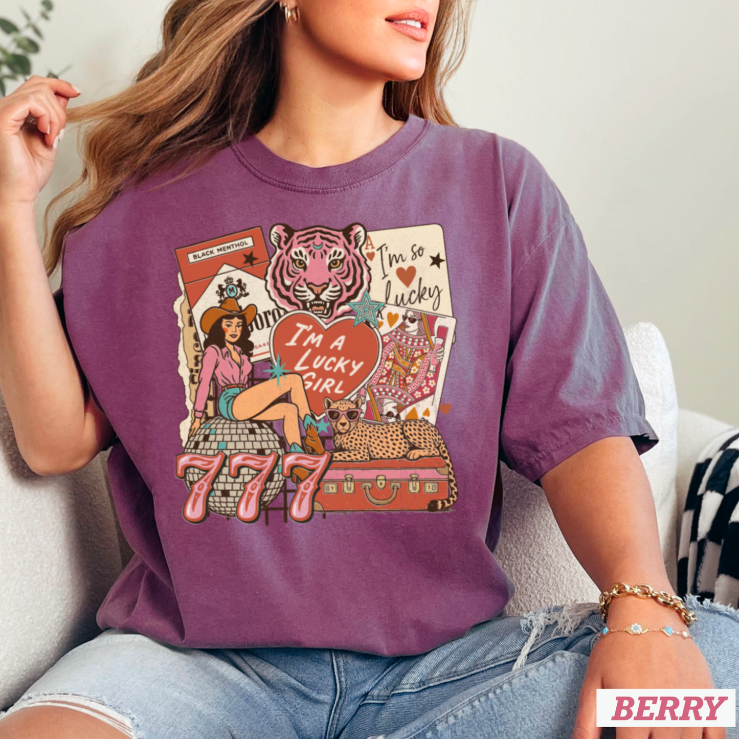 Lucky Girl Comfort Color Graphic Tee