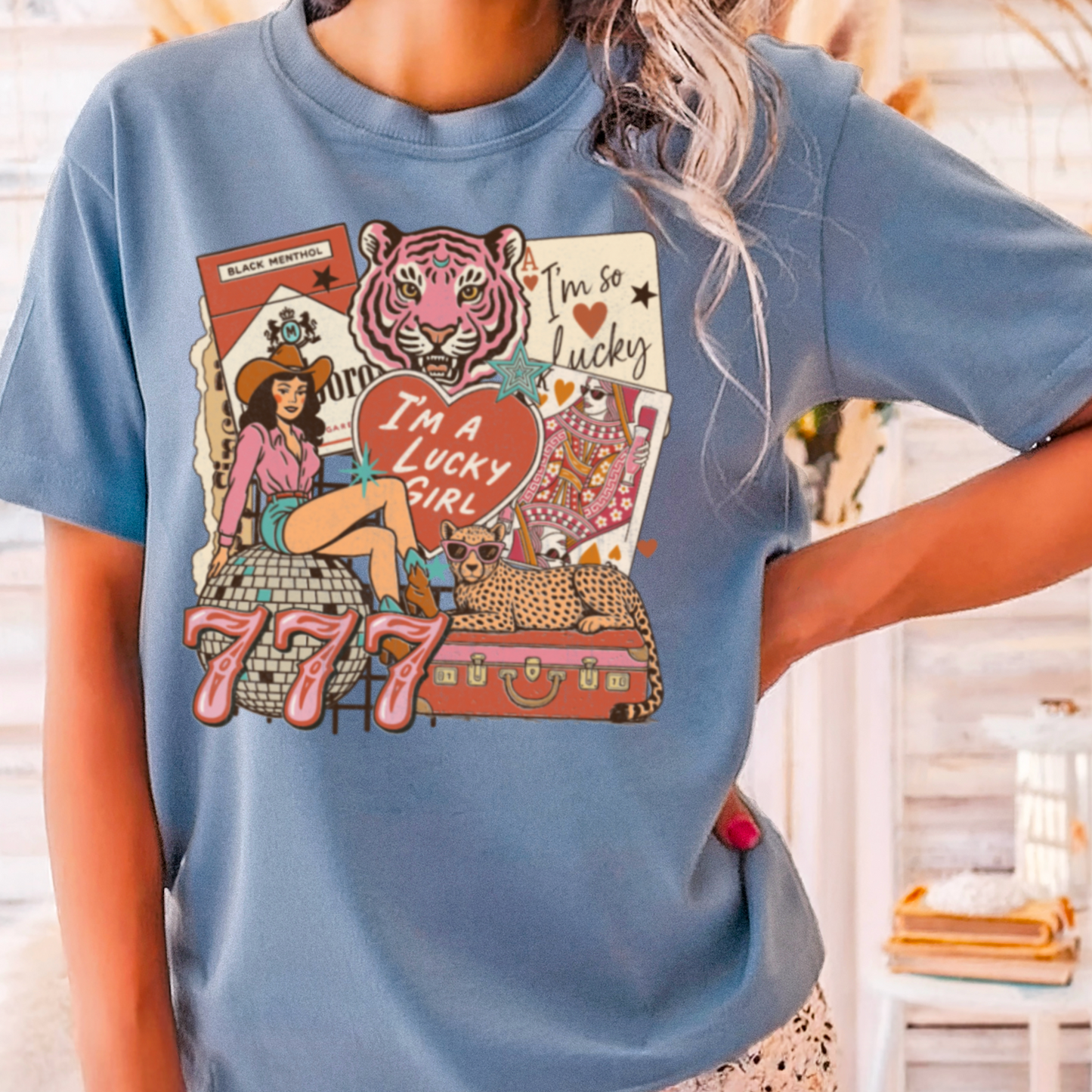 Lucky Girl Comfort Color Graphic Tee