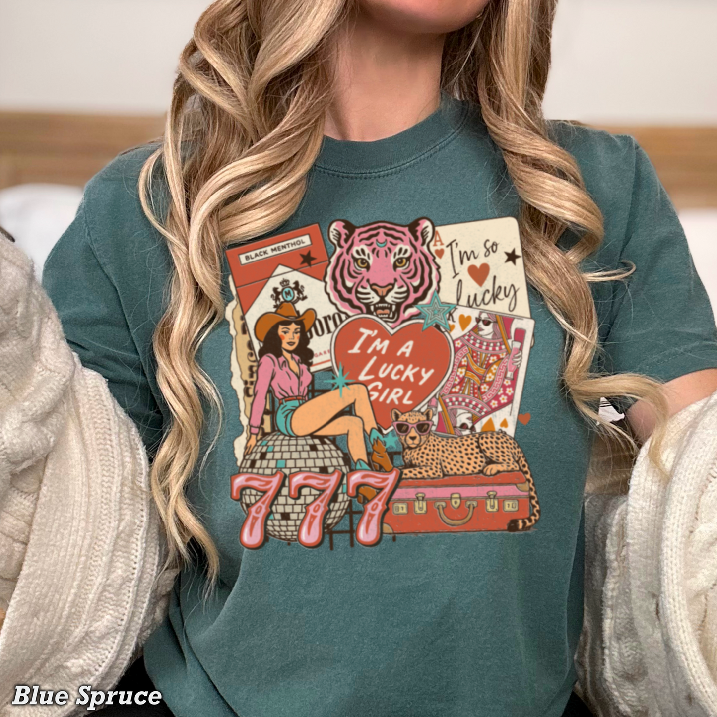 Lucky Girl Comfort Color Graphic Tee