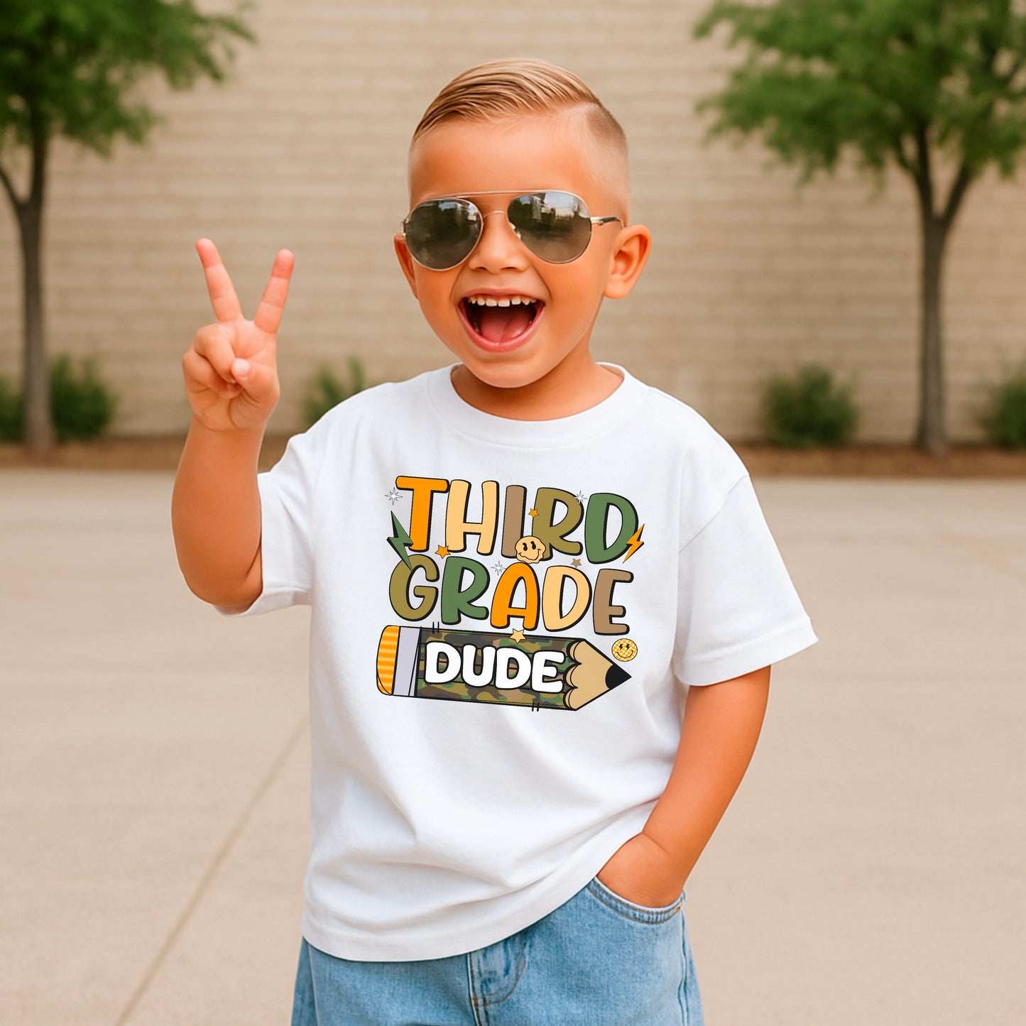 Third Grade Dude Camo DTF Transfer