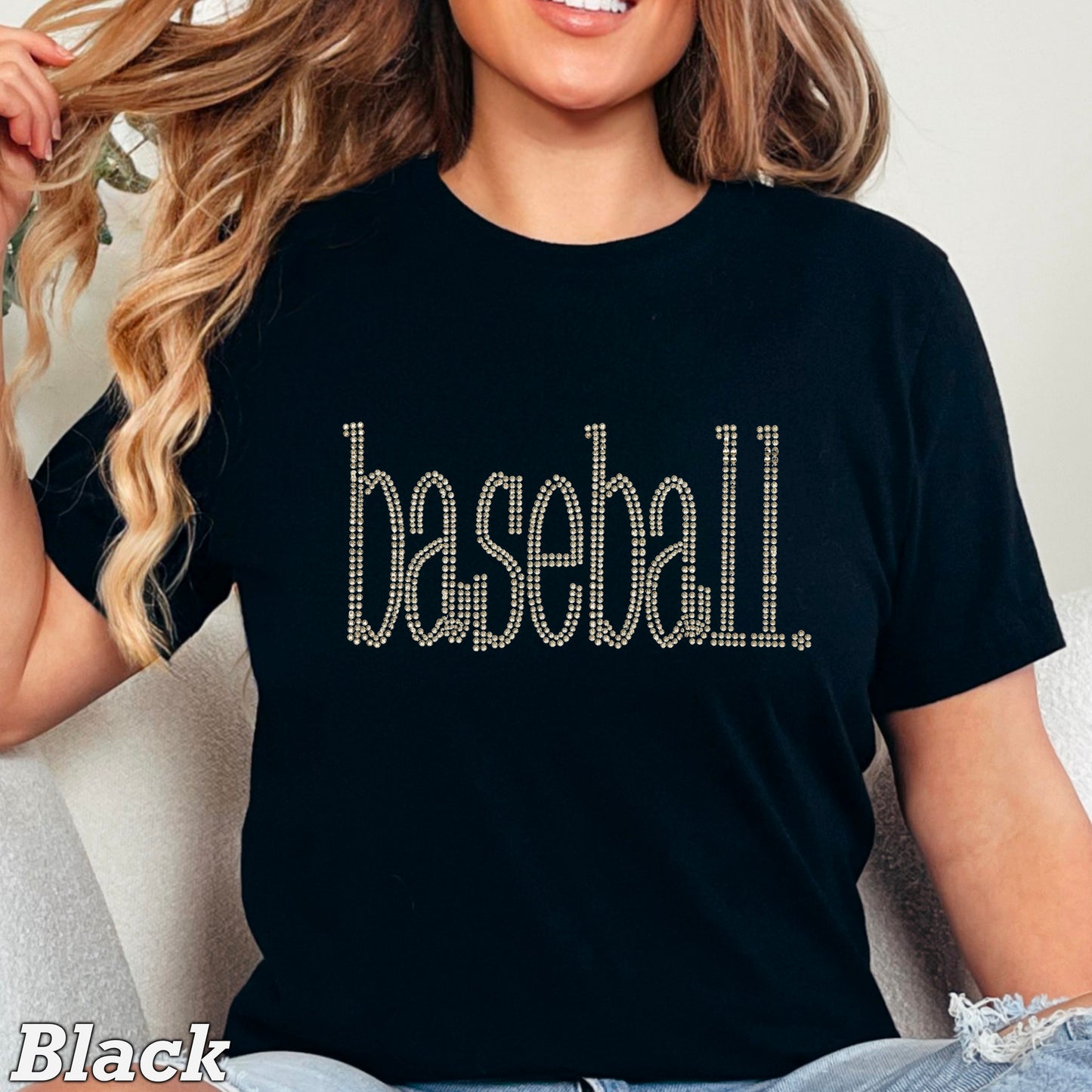 Baseball Rhinestone Transfer Golden Shadow